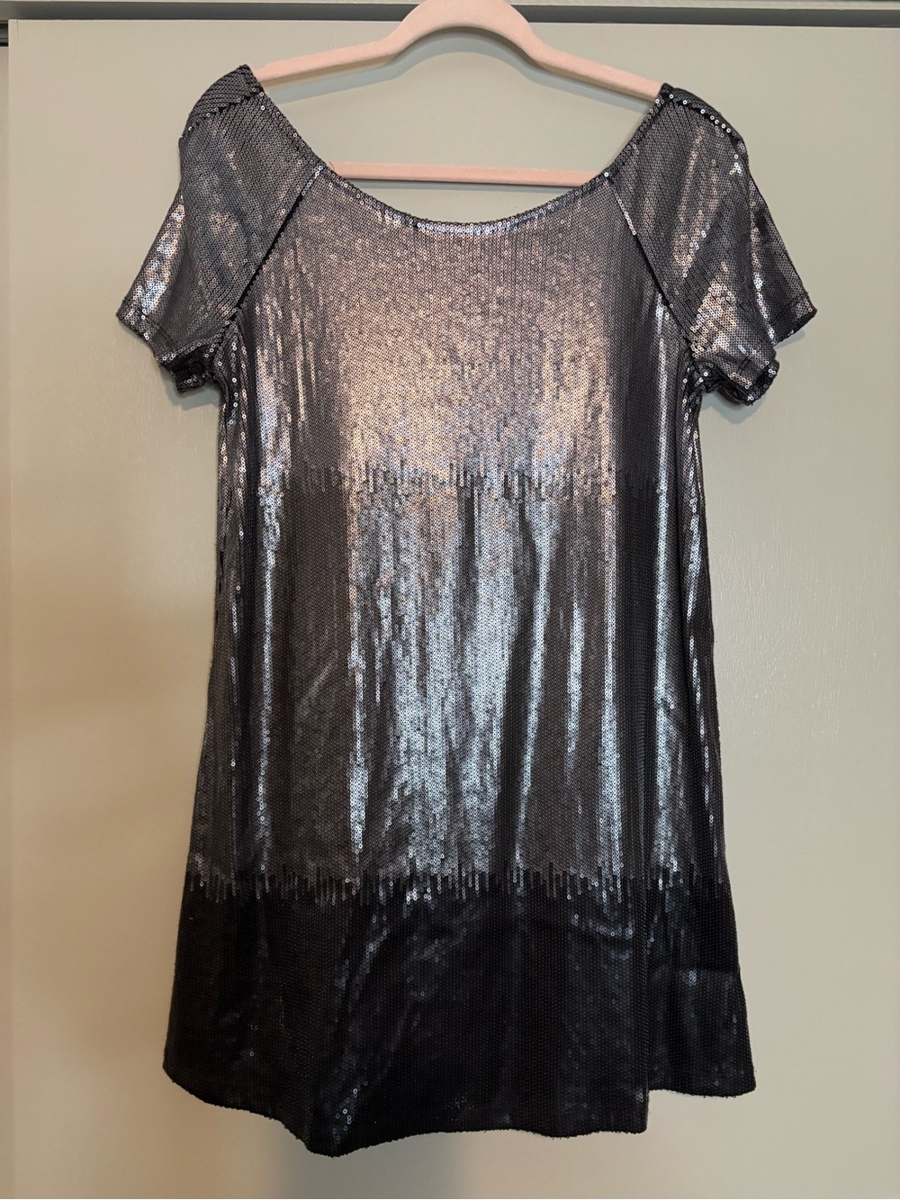 Free People Silver Sequin Mini Dress size XS